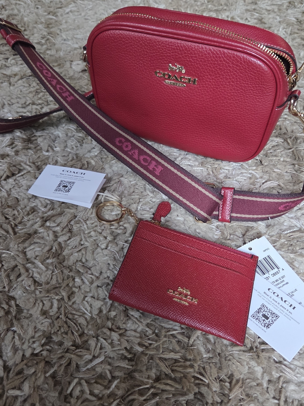 Coach Mini Jamie Camera Bag and Card Case - 🍒 Red